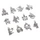 thumbnail image 2 of Dijes antiguos del zodíaco shaofei 24 piezas colgantes para hacer joyas Plata antigua, 2 of 5