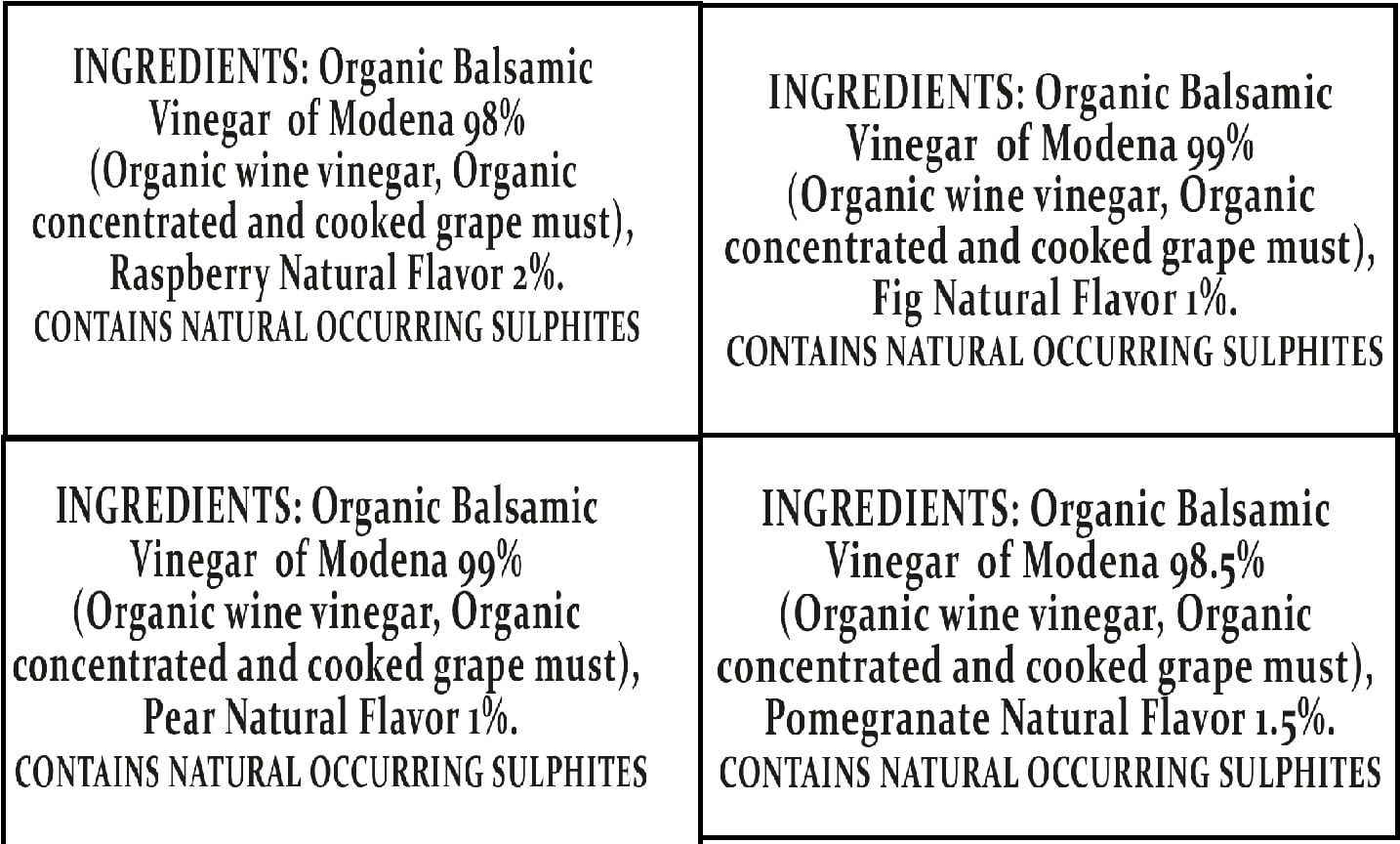 Organic Flavored Mantova Balsamic Vinegar of Modena Set