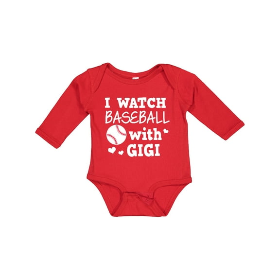 Inktastic I Watch Baseball with My Gigi Boys or Girls Long Sleeve Baby Bodysuit