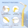 thumbnail image 3 of Yellow Interdental Brushes for Teeth Cleaning - 50pcs 1-1.2mm Soft Dental Floss Brushes with Non-Slip Handle Angled Head - Tooth Floss Sticks for Clean Interdental Gaps, Remove Food Debris, 3 of 6
