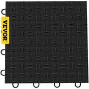 VEVOR 12"x12" Garage Floor Tiles, 25 Pack Black Interlocking Garage Floor Covering Tiles, Graphite Diamond Plate Garage Flooring Tiles Slide-Resistant 55000lbs Capacity for Basement Gym