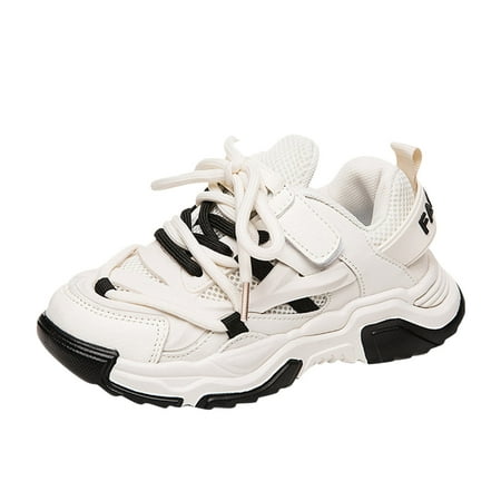 

Otqutp Sport Shoes for Children Fashion Spring Summer Children Sports Shoes Boys and Girls Run Non Slip Lightweight Mesh Breathable Comfortable Lace Up Colorblock Simple Style