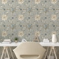 thumbnail image 2 of Ambesonne Floral Peel & Stick Wallpaper for Home, Roses Leaves Repeating Art, 13"x72", Dark Sand Brown and Grey, 2 of 5