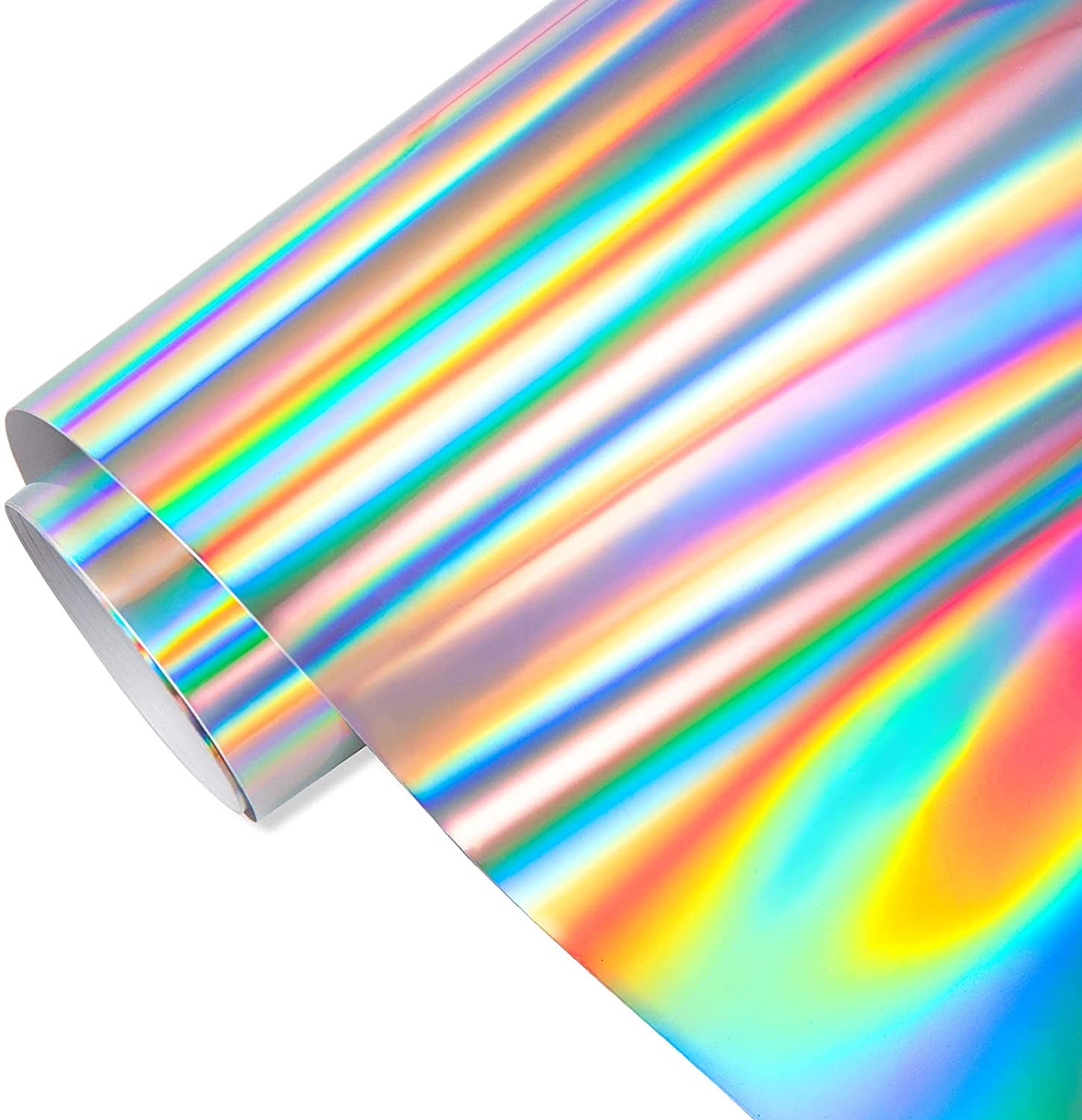 Holographic Spectrum Silver Adhesive Vinyl Roll Permanent Adhesive