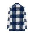 thumbnail image 4 of Flannel Plaid Jackets for Women, Lapel Button Fleece Cardigan Coat, Fall Winter Long Sleeve Tops with Pockets, 4 of 9