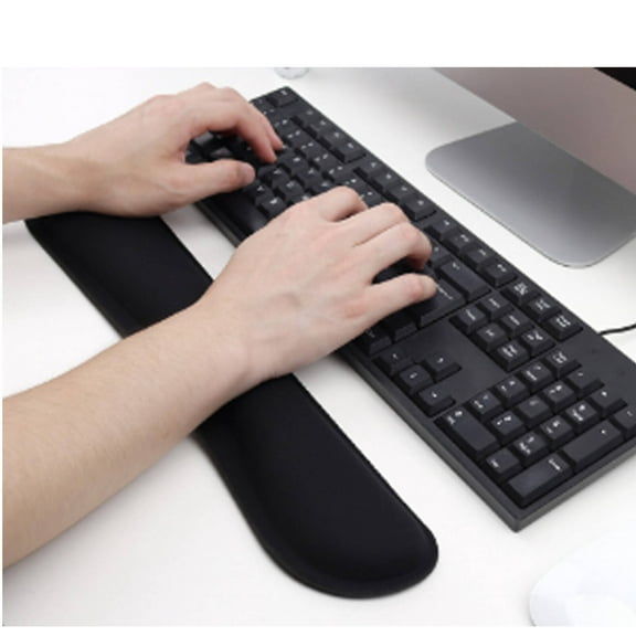 CCOCC Wrist Support for Keyboard,Ergonomic Memory Foam Mouse Mat,Slow Rebound Space Foam Wrist Support,Black