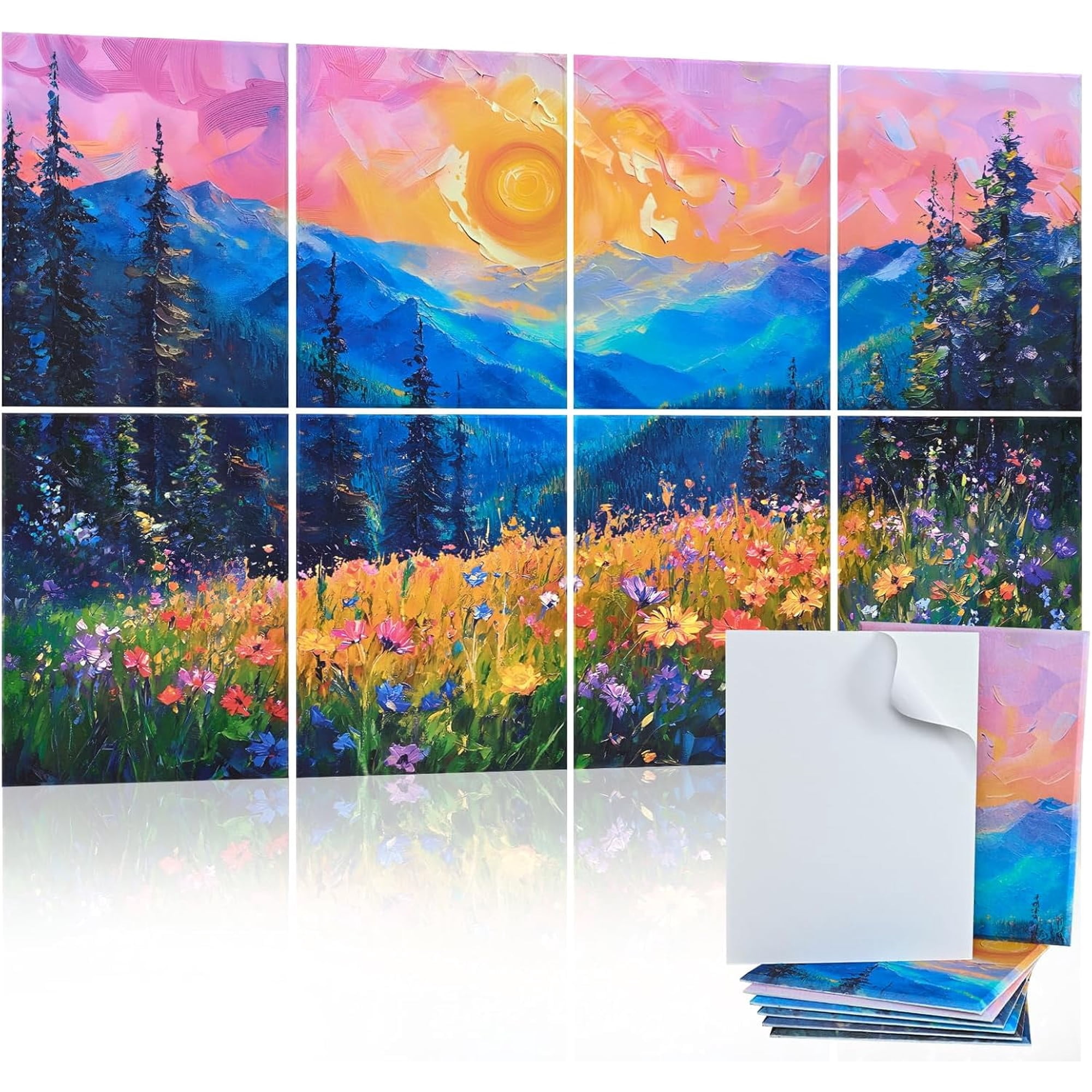 DAZLUTE 8 Pack Soundproof Wall Panels Acoustic Panels Self-Adhesive Sound Proofing Panels High Density Art Sound Panels for Acoustic Treatment Home Studio Gaming Room