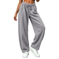 thumbnail image 3 of Luvrsol Womens Sweat Pants Casual Solid Wide Straight Leg Sweatpants Relaxed Fit Long Athletic Lounge Pants S-3XL, 3 of 6