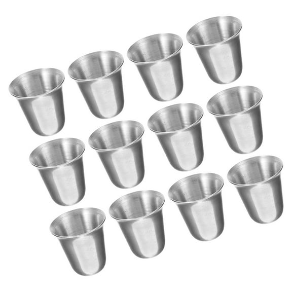 IDEANATEGRATE 12Pcs Portable Communion Cup Stainless Steel Certified For Church Supplies And Religious Practitioners