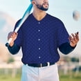 thumbnail image 4 of Fotbe Navy Blue Baseball Jersey Shirt for Men and Women, Casual Short Sleeves Button Down T-Shirt-XX-Large, 4 of 9