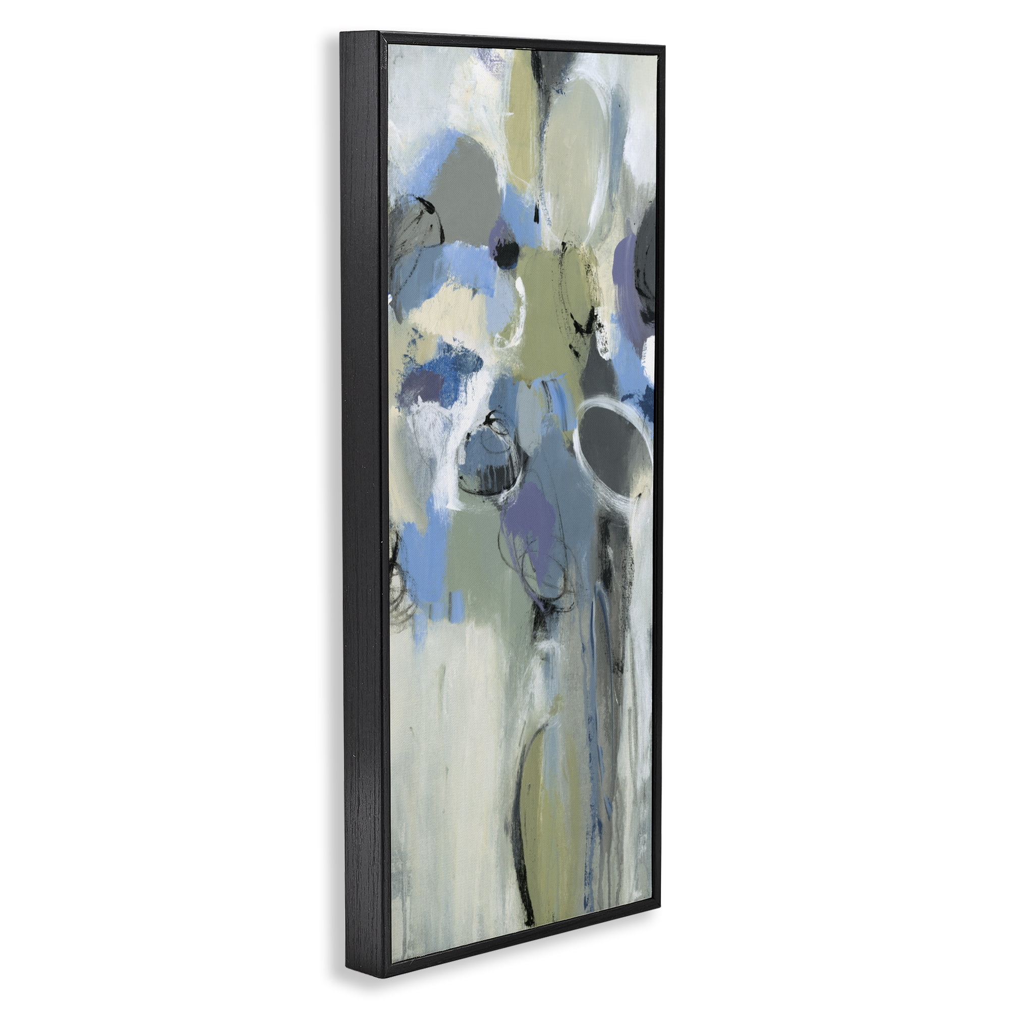 Stupell Industries Beige & Blue Abstraction Black Framed Giclee Art, design by Lisa Ridgers