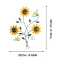 thumbnail image 3 of Metal Wall Decor, Wrought Iron Sunflower Shaped Hanging Ornament, Artistic Garden Wall Sculpture, Vintage Accent for Patio, Yard, Home & Exterior Wall Use, 3 of 5