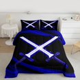 thumbnail image 4 of Homewish Neon Blue Lightsaber Bedding Comforter Set, Futuristic Stripes Twin Comforter Sets, Teens Kids Boys Girls Reversible Bedding Set, Super Cozy Room Decor, 2-Piece, 4 of 8