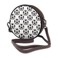 thumbnail image 2 of Zufioo Happy Soccer Print Leather Shoulder Round Bag, Waterproof Leather Crossbody Bag, Detachable Shoulder Strap and Carrying Loop, Women's Luggage Accessories-One Size, 2 of 5