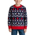 thumbnail image 5 of MEZZALL Toddler Boys Girls Christmas Cartoon Prints Sweater Long Sleeve Warm Knitted Pullover Knitwear Xmas Tops Breathable O-Neck Child Dailywear, 5 of 9