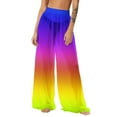 thumbnail image 2 of Ailaofu Women Sheer Mesh Pants See Through Bikini Bottom Swimsuit Cover up Wide Leg Beach Pants, 2 of 7