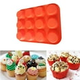 thumbnail image 4 of Molde para muffins de silicona antiadherente Apuakthei—Muffinera para muffins y cupcakes—Moldeador de silicona para cupcakes—Accesorio para hornear—12 moldes para muffins, 4 of 5