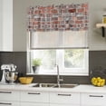 thumbnail image 4 of Red Brick Wall Curtain Valances for Windows, Kitchen Valance Window Treatments Panel 2 Pack, Vintage Farmhouse Stone Rocks Geometric Print Rod Pocket Short Curtains for Bathroom Bedroom 42 x 18 Inch, 4 of 8