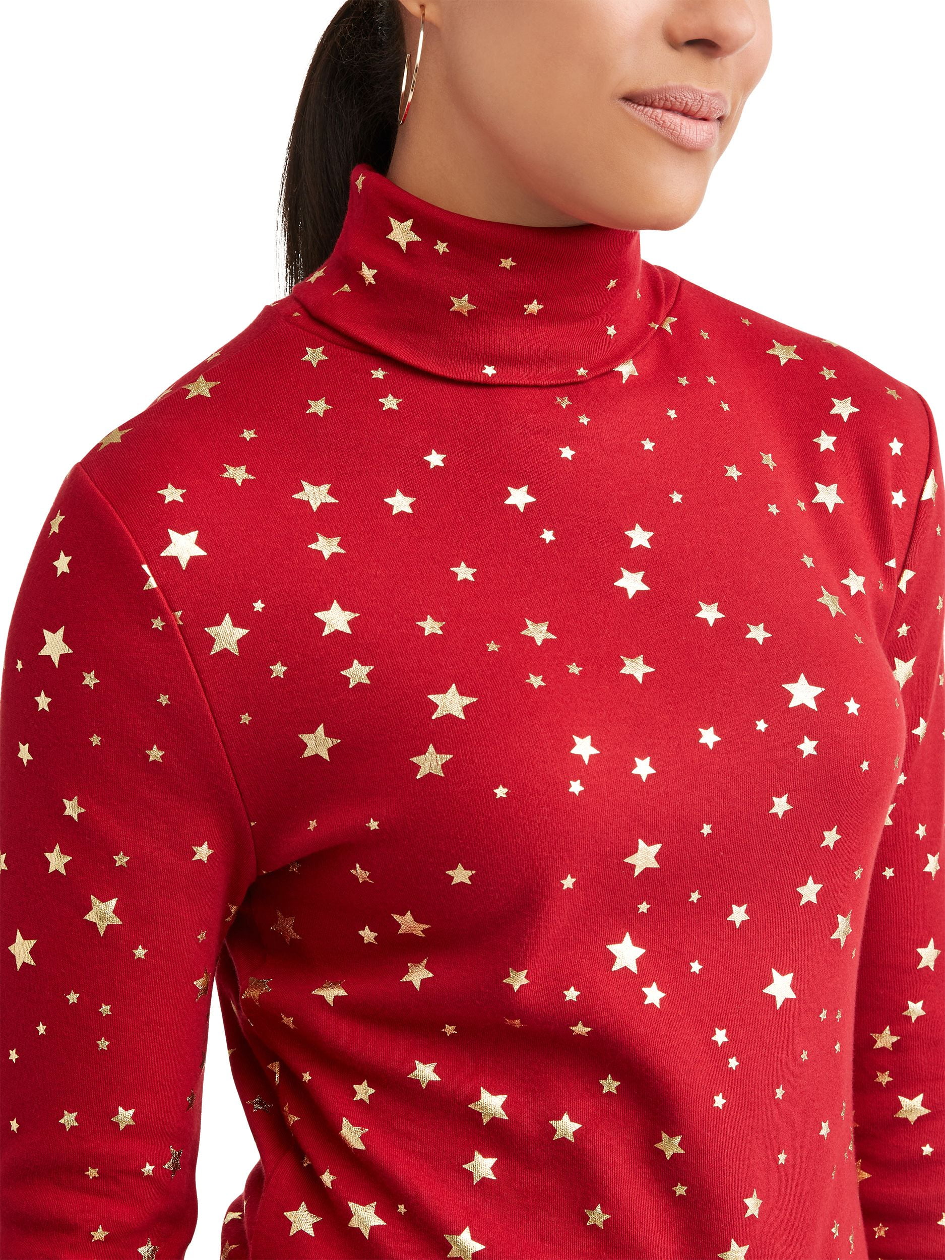 Time and Tru Women?s Turtleneck Top 