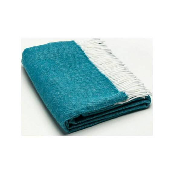 Dark Teal Soft Acrylic Herringbone Throw Blanket