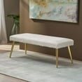 thumbnail image 6 of 48.75" White and Gold Contemporary Rectangular Bench, 6 of 7