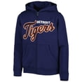 thumbnail image 2 of Youth Navy Detroit Tigers Wordmark Full-Zip Fleece Hoodie, 2 of 4