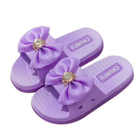 

Hawee Silky Bowknot Ribbon Slide Sandals Girls Summer Shoes JW256 Size 7-13.5
