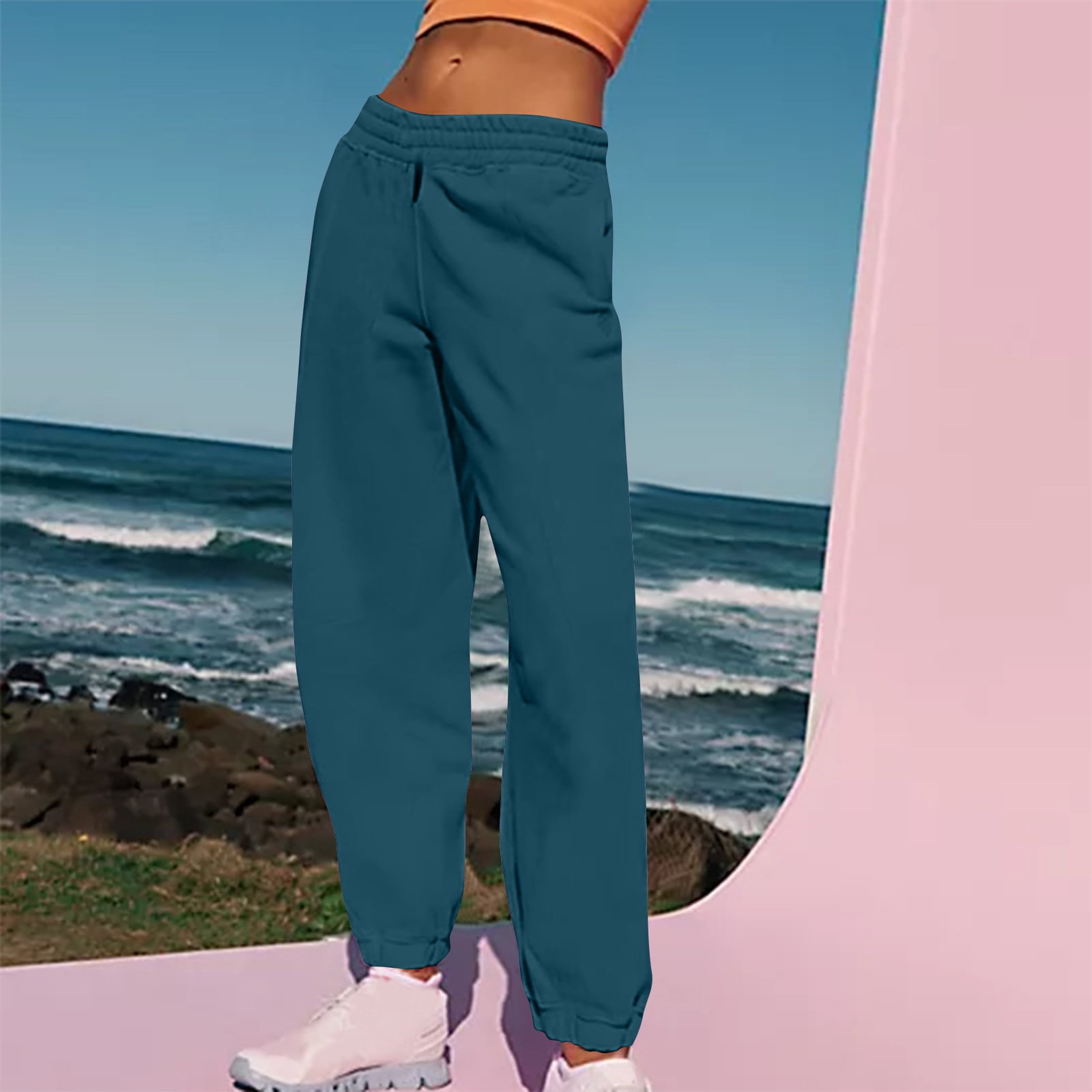 Pantalon De Jogging Femme Jambe Large - En Polaire Douce élastique, Coupe Ample - Taille élastiquée, Poches Latérales - Pour Sport, Maison, Décontracté - Tailles S-XXL