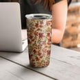 thumbnail image 4 of 20oz Insulated Tumbler, Travel Coffee Tumbler with Lid, Cup Holder Friendly Travel Coffee Mug, Stainless Steel Thermos, 20 Oz Tumbler, Reusable Insulated Coffee Mug with Lid ( Autumn Maple Leaf ), 4 of 7