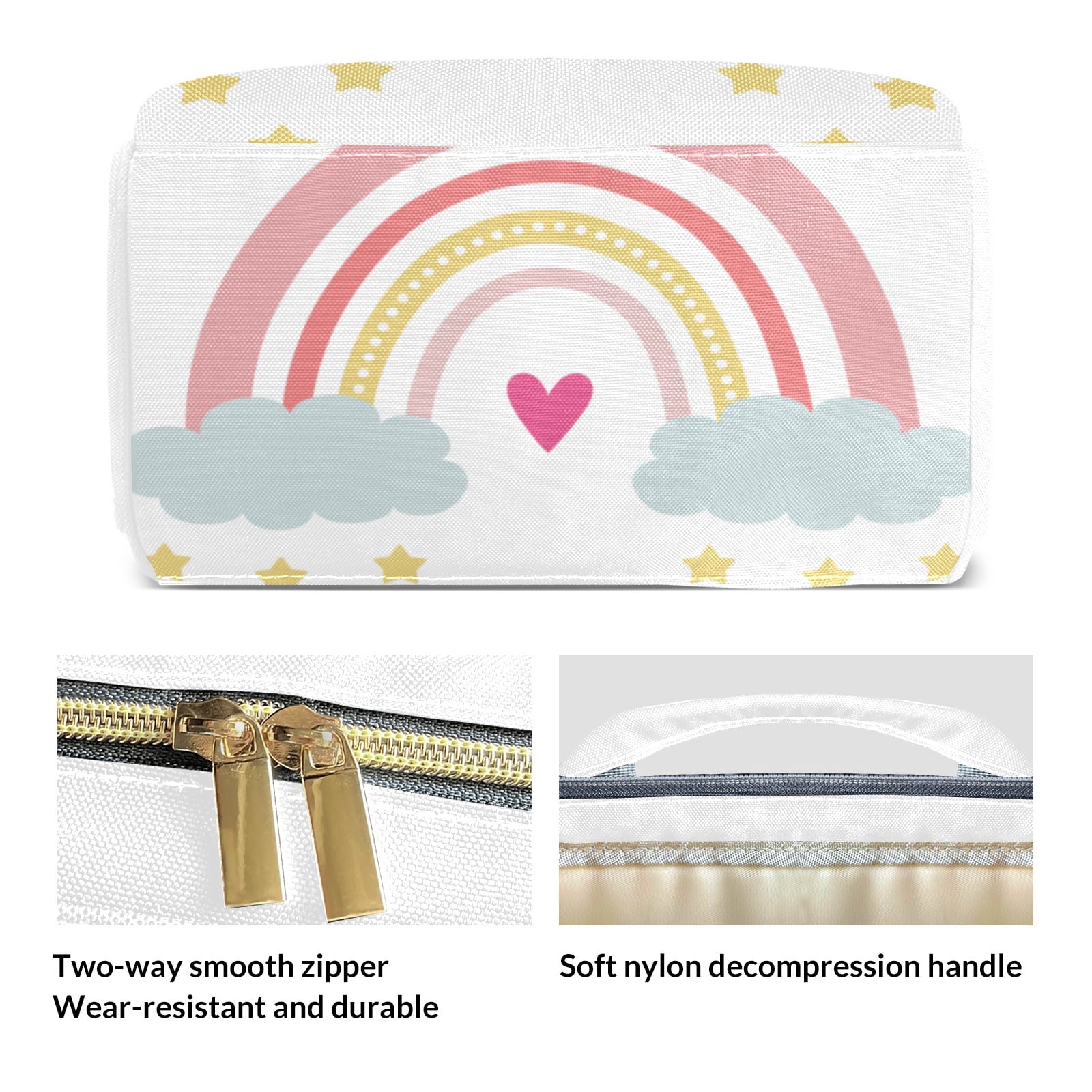 Rainbow Diaper Backpack – Large Capacity, Insulated Baby Bottle Pocket, Multifunctional Mommy Bag for Boys & Girls