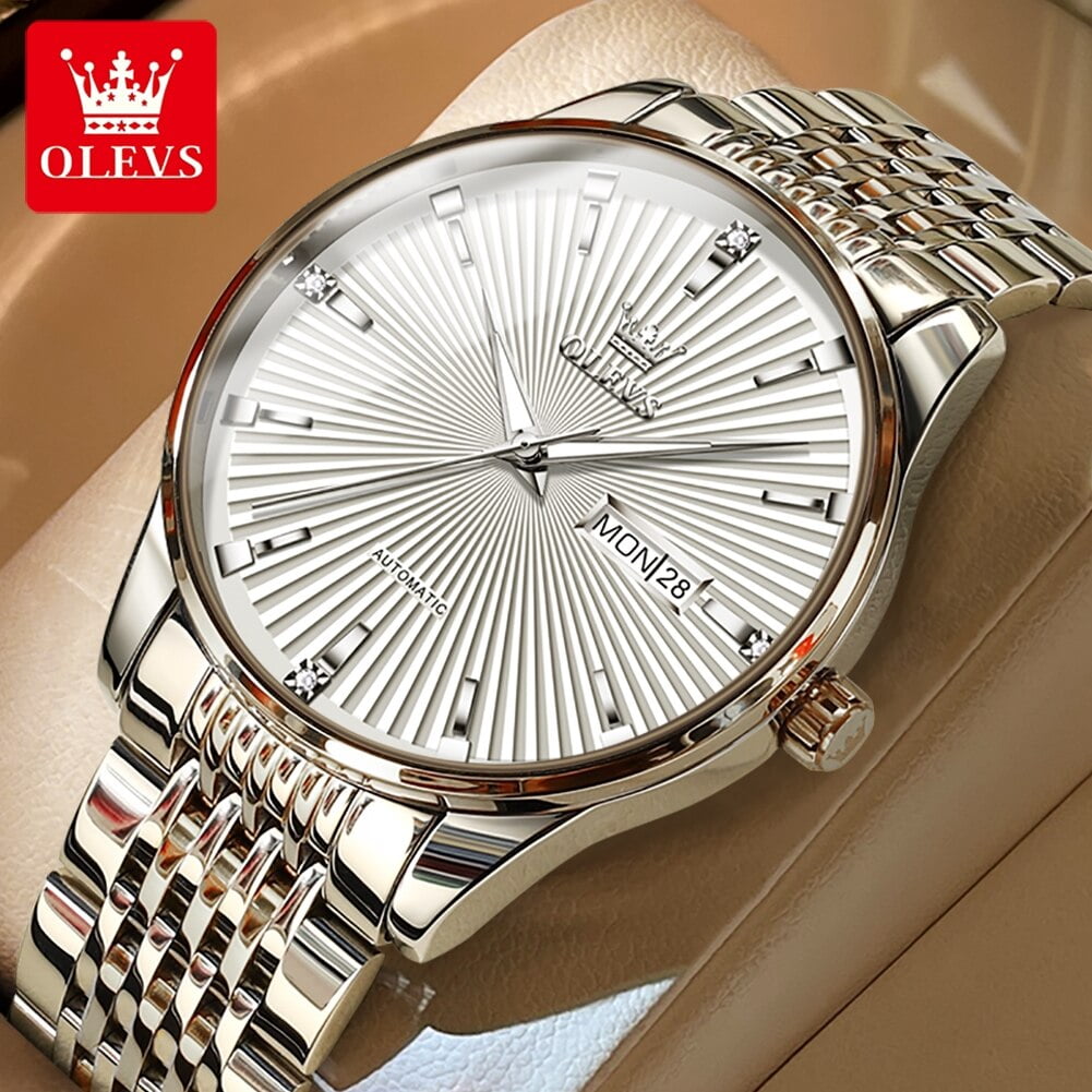 OLEVS Luxury Automaitc Mechanical Watches for Men Stainless Steel ...