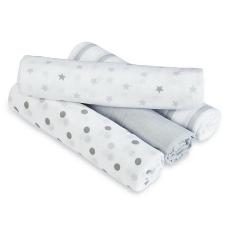 UPC: 0849345017843 | aden + anais essentials muslin swaddles 4pk dove