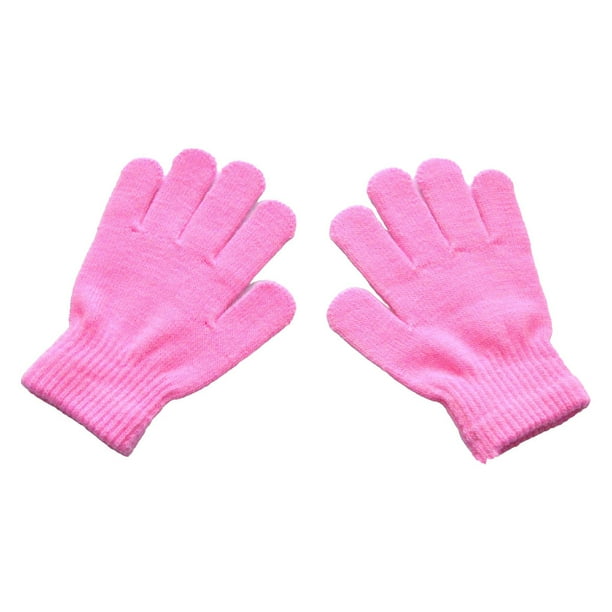 Sonducket 1 par de guantes para niños Exquisitos guantes para mantener el calor para niños Práctico accesorio de ropa simple con color sólido para ropa guantes y mitones Rosado Sonducket AP009501-09B