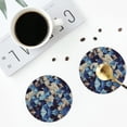 thumbnail image 5 of Balery 6 Pcs Abstract Blue Squaresleather Coasters Set, Drink Table Cup Coasters For Living Room Kitchen Coffee Decor, 5 of 9