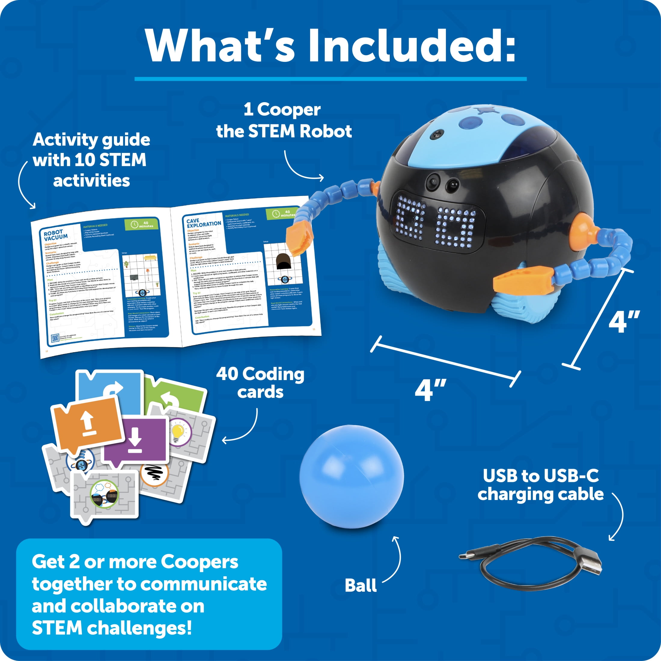 Learning Resources Cooper the STEM Robot, Coding Toy for Kids, Ages 5+