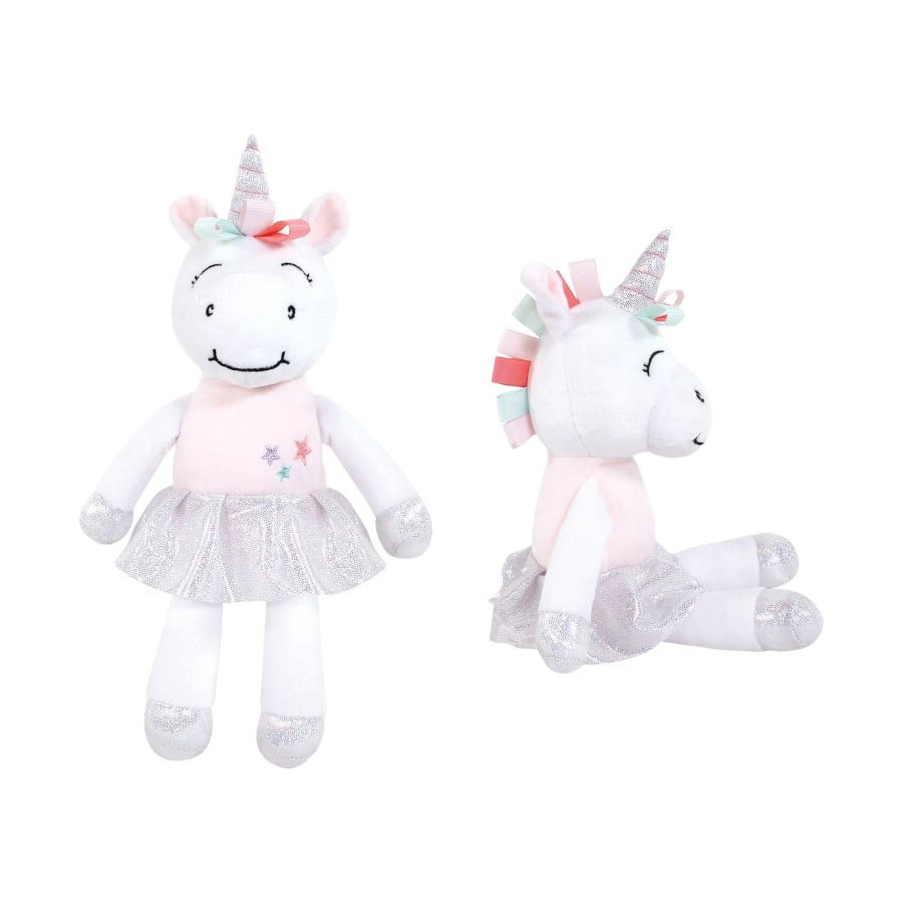 Hudson Baby Infant Girl Plush Bathrobe and Toy Set, Rainbow Unicorn, One Size