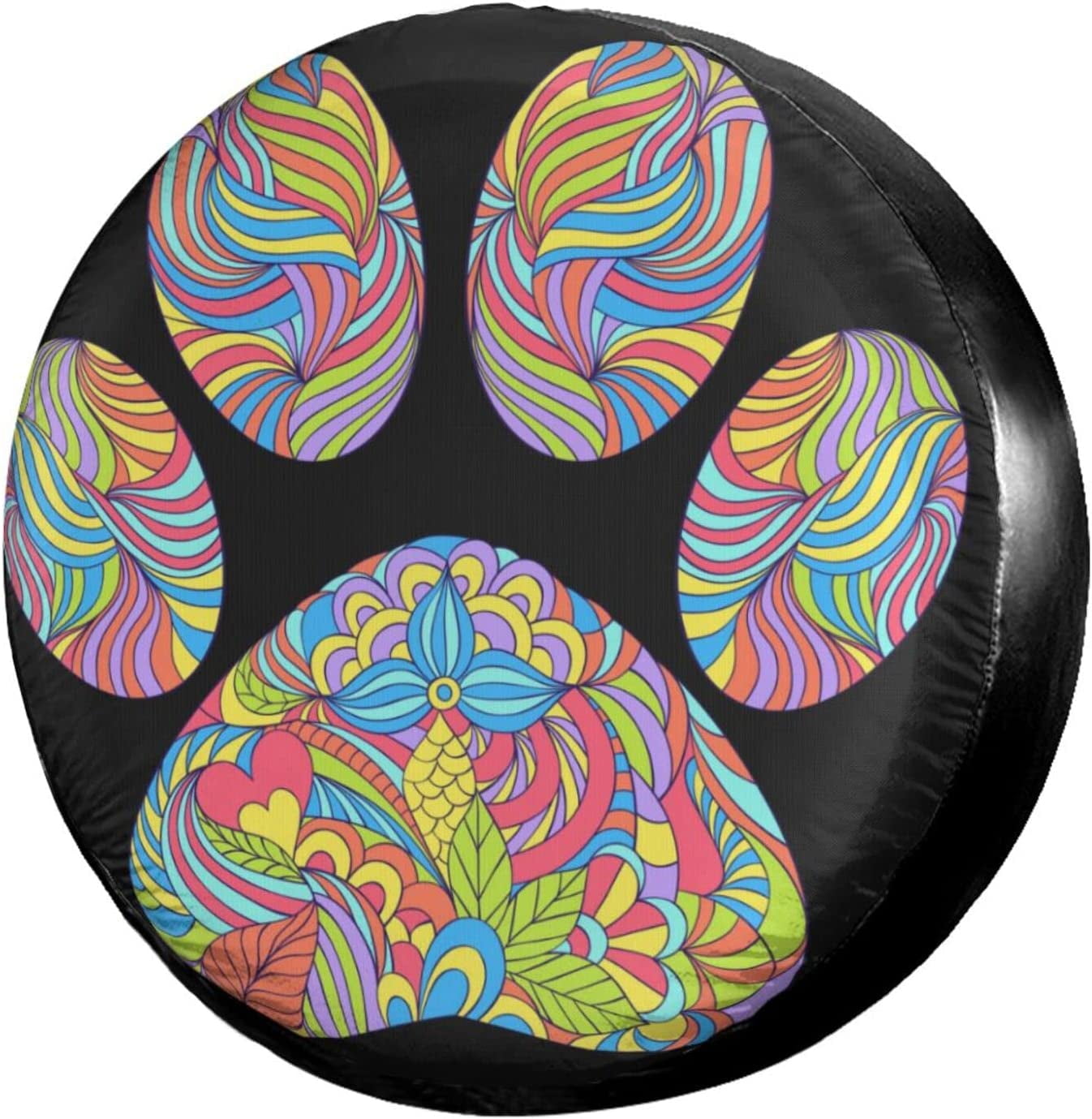 Dog Paw Print Spare Tire Covers Waterproof Dust-Proof Spare Wheel Cover  Universal Fit for Jeep Trailer RV SUV Truck and Many Vehicle (17 Inch for  Diameter 31#34;-33#34;)