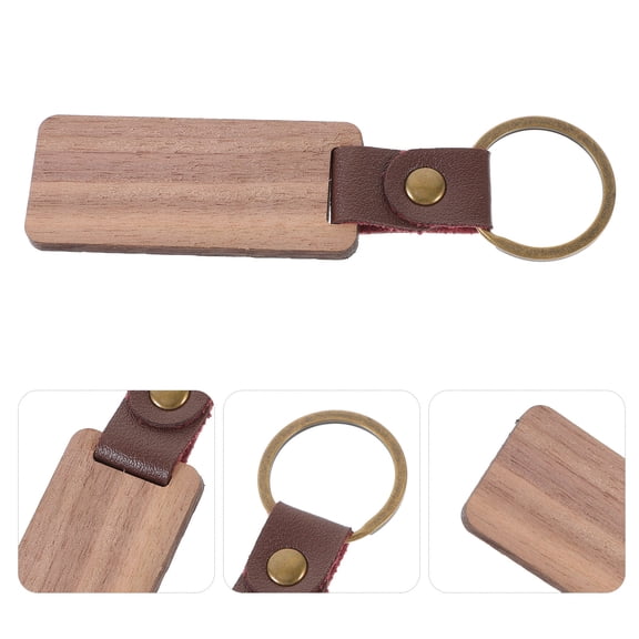 KAJNBN Diy Wood Keychain Unfinished Blanks For Craft Engraving Accessories Men Women Graduation Birthday