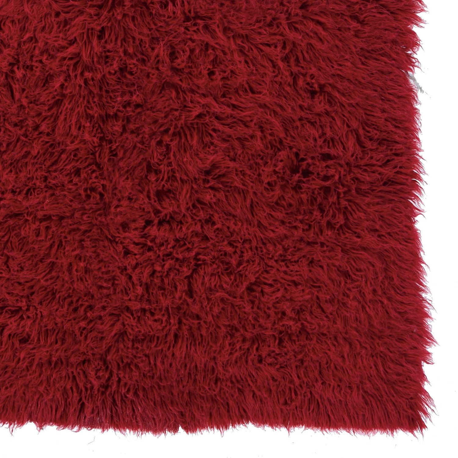 Tapis de couloir Nouveau Flokati 1400 gr de 2' 4" x 8' 6", Rouge