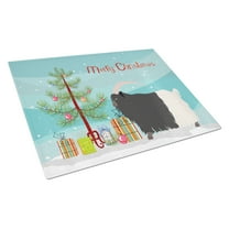 Caroline's Treasures Welsh Black-Necked Goat Christmas Glass Cutting Board Large
