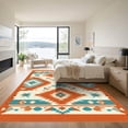 thumbnail image 3 of ODIKA 8'x10' Machine Washable Non-Slip Area Rug, Aztec Burnt Orange High Traffic Rug, Orange, 1081756, 3 of 7