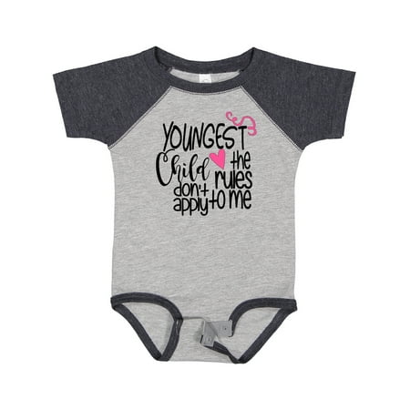 

Inktastic Youngest Child the Rules Don t Apply to Me Gift Baby Boy or Baby Girl Bodysuit