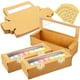 thumbnail image 1 of 50 pcs cajas de macarrones kraft con ventana de pantalla transparente Cajas de envasado de panadería de macarrones pequeños contenedores con pegatinas, 1 of 7