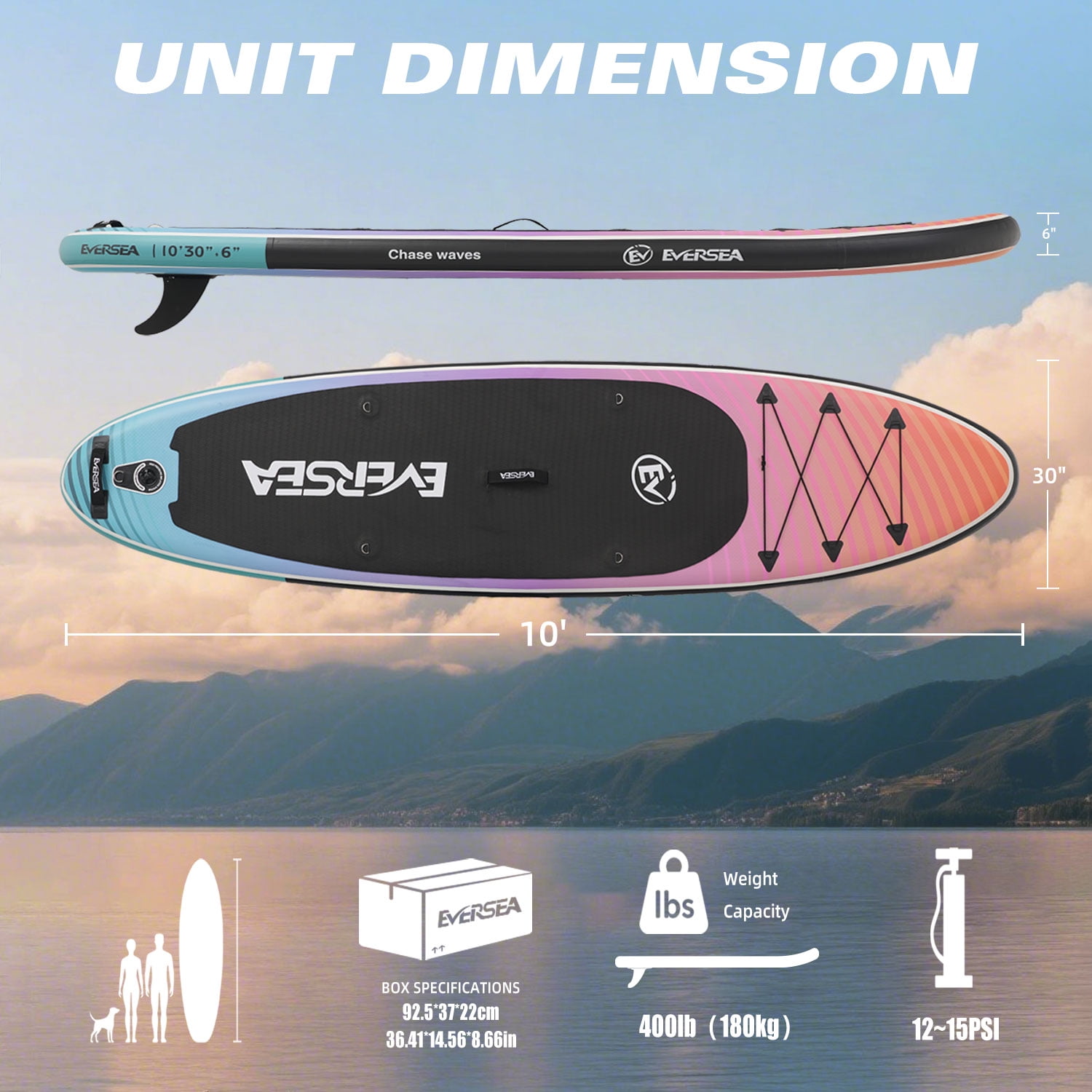 MSEASFREE 10' Inflatable Stand up Paddle Board,with Premium SUP Paddle Board Accessories,Non-Slip Comfort Deck for Youth & Adults