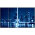 thumbnail image 3 of Design Art Blue Chicago Skyline Night Cityscape Photo Canvas Art Print, 3 of 3