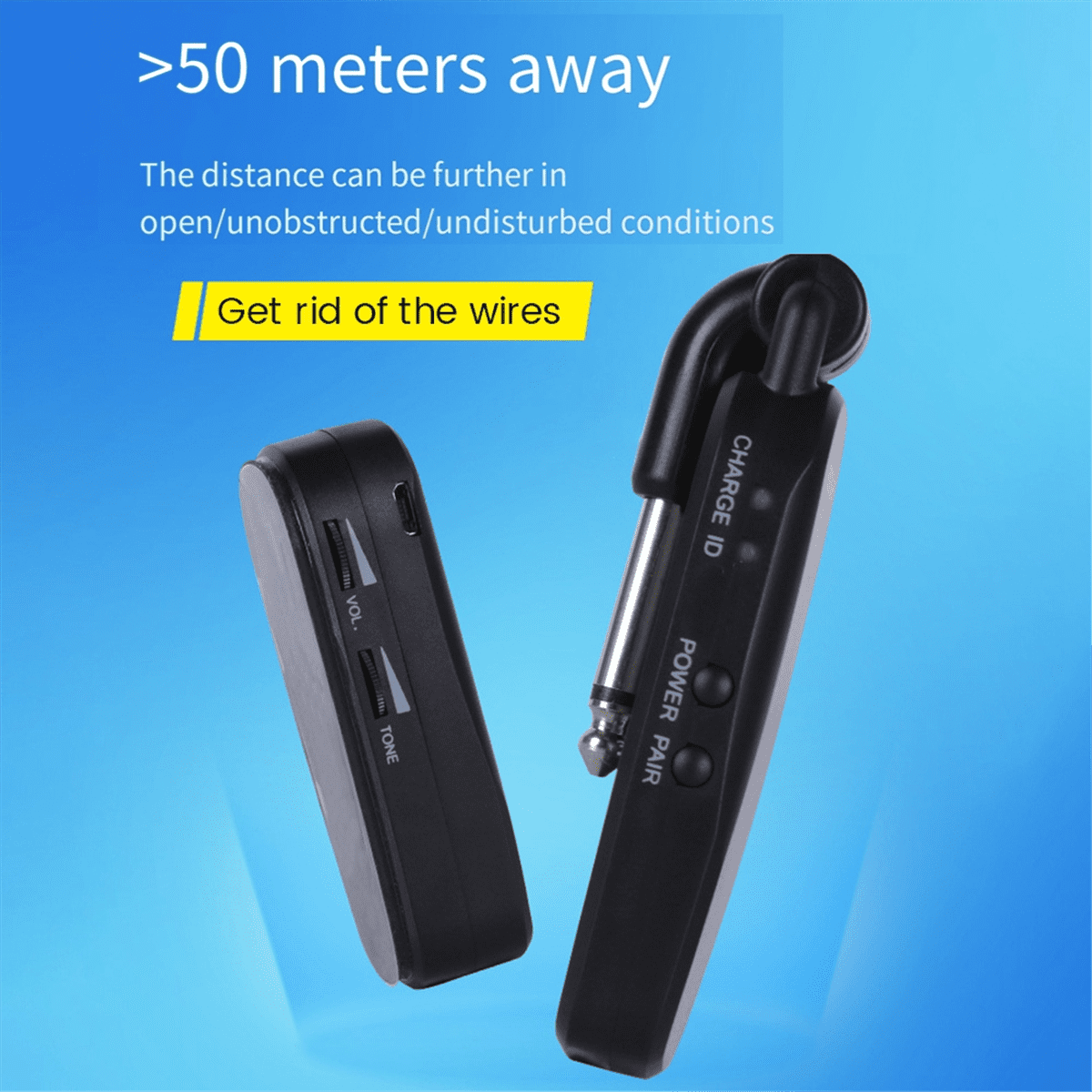 Wireless Guitar Bass Transmitter Receiver System Rechargeable Portable Audio Transmitter for Electric Guitar Bass