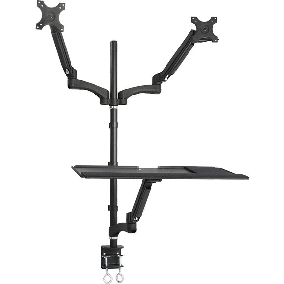 TygerClaw Gas Spring Sit-Stand Workstation for Dual Monitors