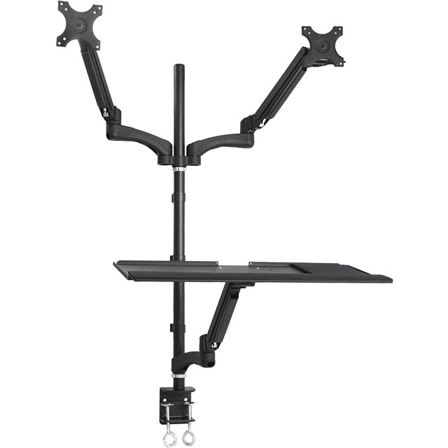 TygerClaw Gas Spring Sit-Stand Workstation for Dual Monitors