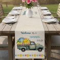 thumbnail image 4 of Summer Truck Lemon Table Runner 72 Inches, Nautical Coastal Linen Texture Bed Runner Dresser Scarves Tabletop for Indoor Outdoor Parties/Ceremony/Banquet, 14" x 72", 4 of 9