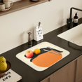 thumbnail image 5 of Yayeee Dish Drying Mat for Kitchen Counter 16" x 18" Microfiber Super Absorbent Coffee Decorative Pad, Black Cat Orange Ball, 5 of 9